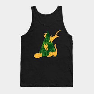 Orange Tabby Cats in the Evergreen Tree Tank Top